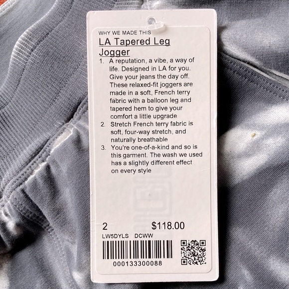 Lululemon Tie-Dyed LA Tapered Leg Jogger NWT - Picture 4 of 5